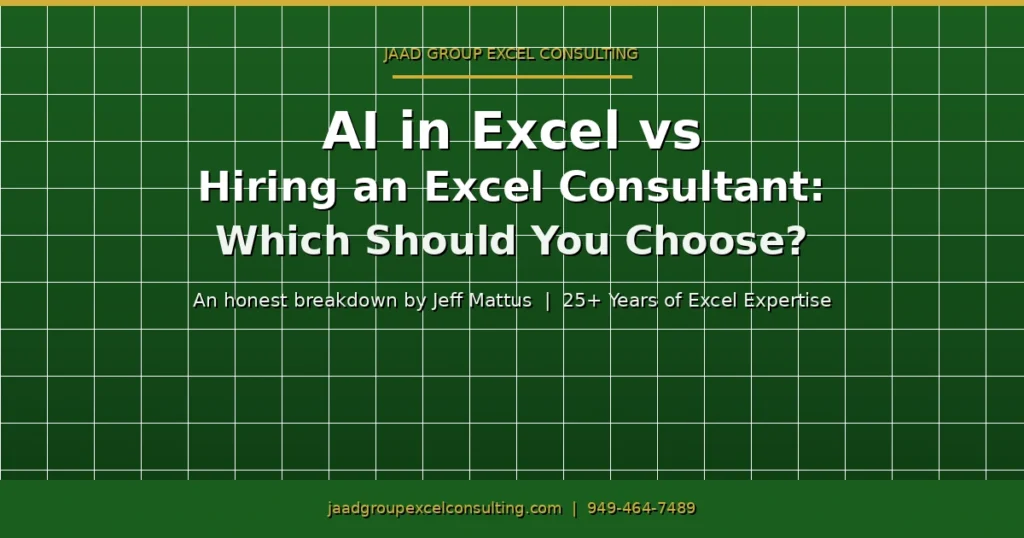 AI in Excel vs Hiring an Excel Consultant