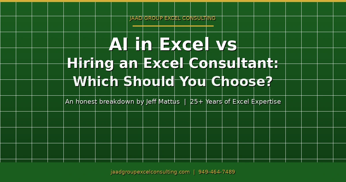 AI in Excel vs Hiring an Excel Consultant
