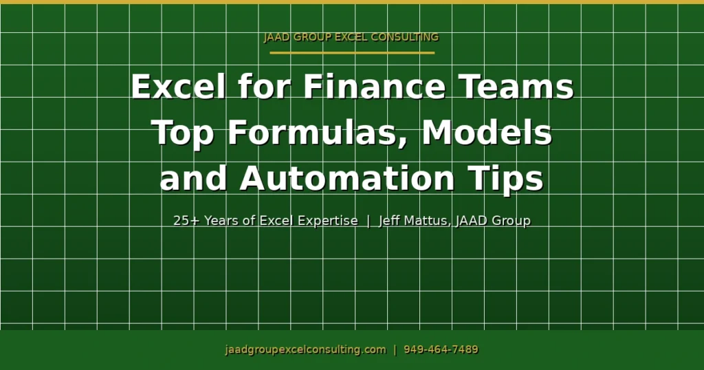Excel for Finance teams