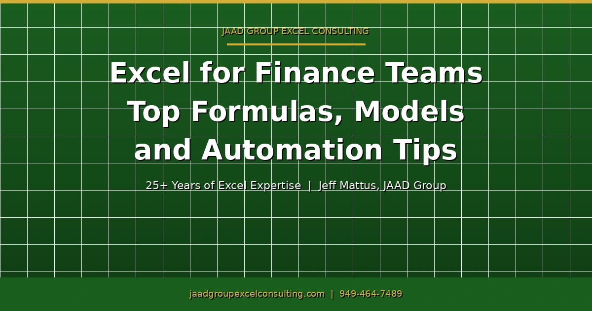 Excel for Finance teams
