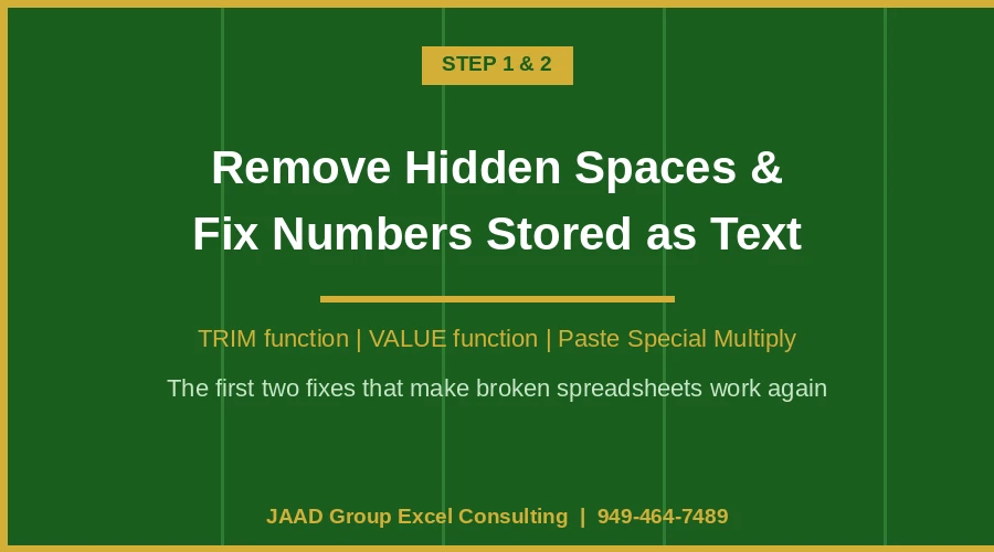 Step 1: Remove Extra Spaces Before You Do Anything Else
