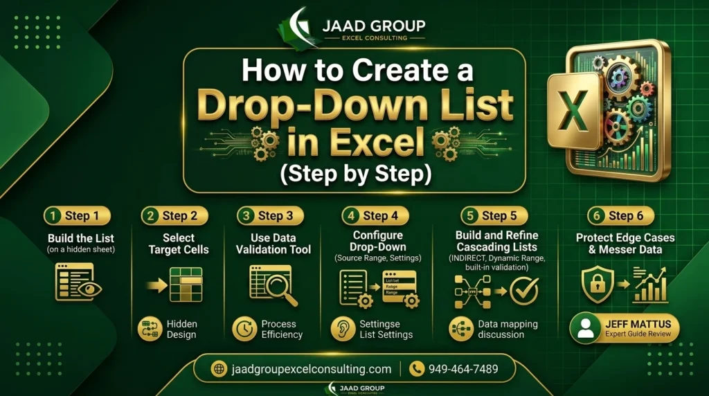 how to creat drop down list in excel